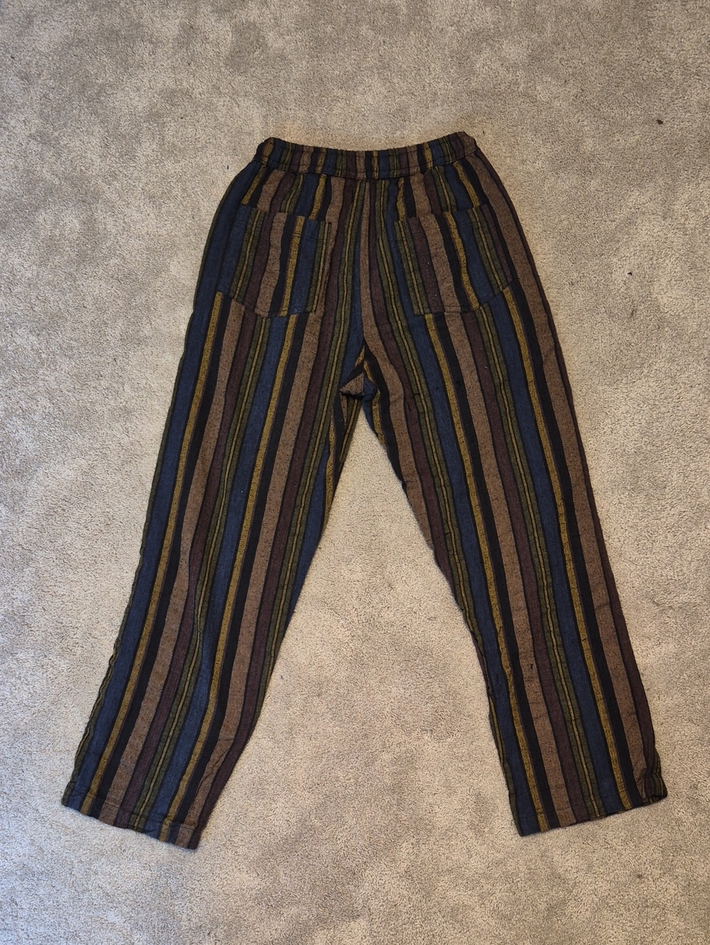 EARTHBOUND Men's Multicolor Vertical Stripe Joggers - Brown Blue Green
